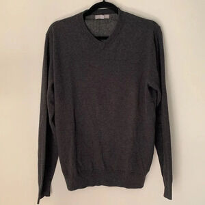 Grayson & Dunn Sweater Women’s Medium Grey V-neck Long Sleeve Pullover
